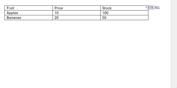 Add new table column from right click menu demonstration in Word